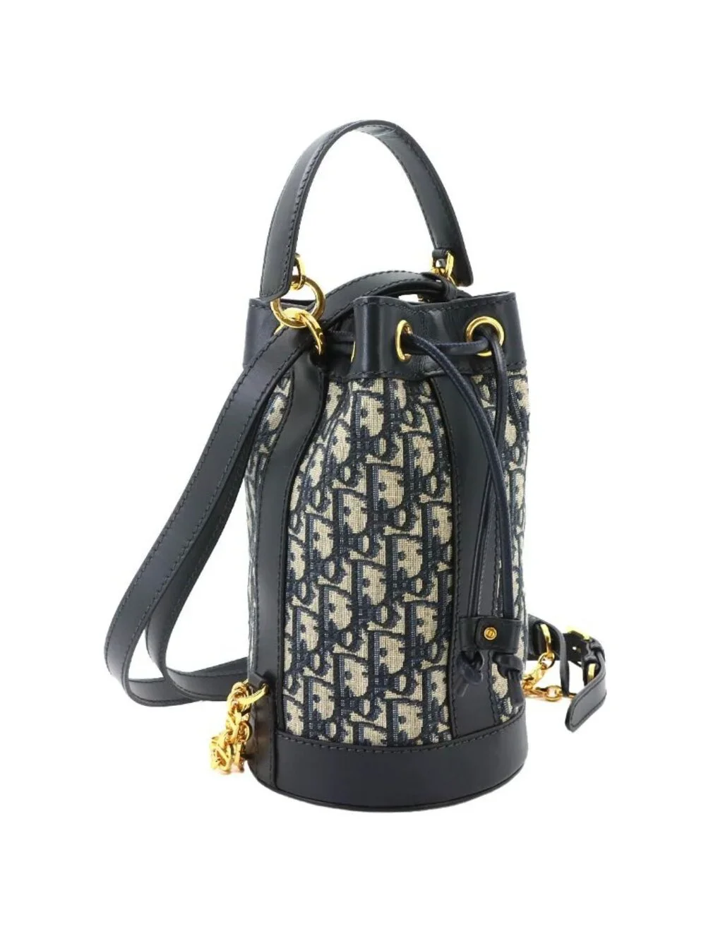 Dior Oblique Backpack Canvas Leather Navy